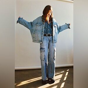 ZARA Quilted Denim Jacket